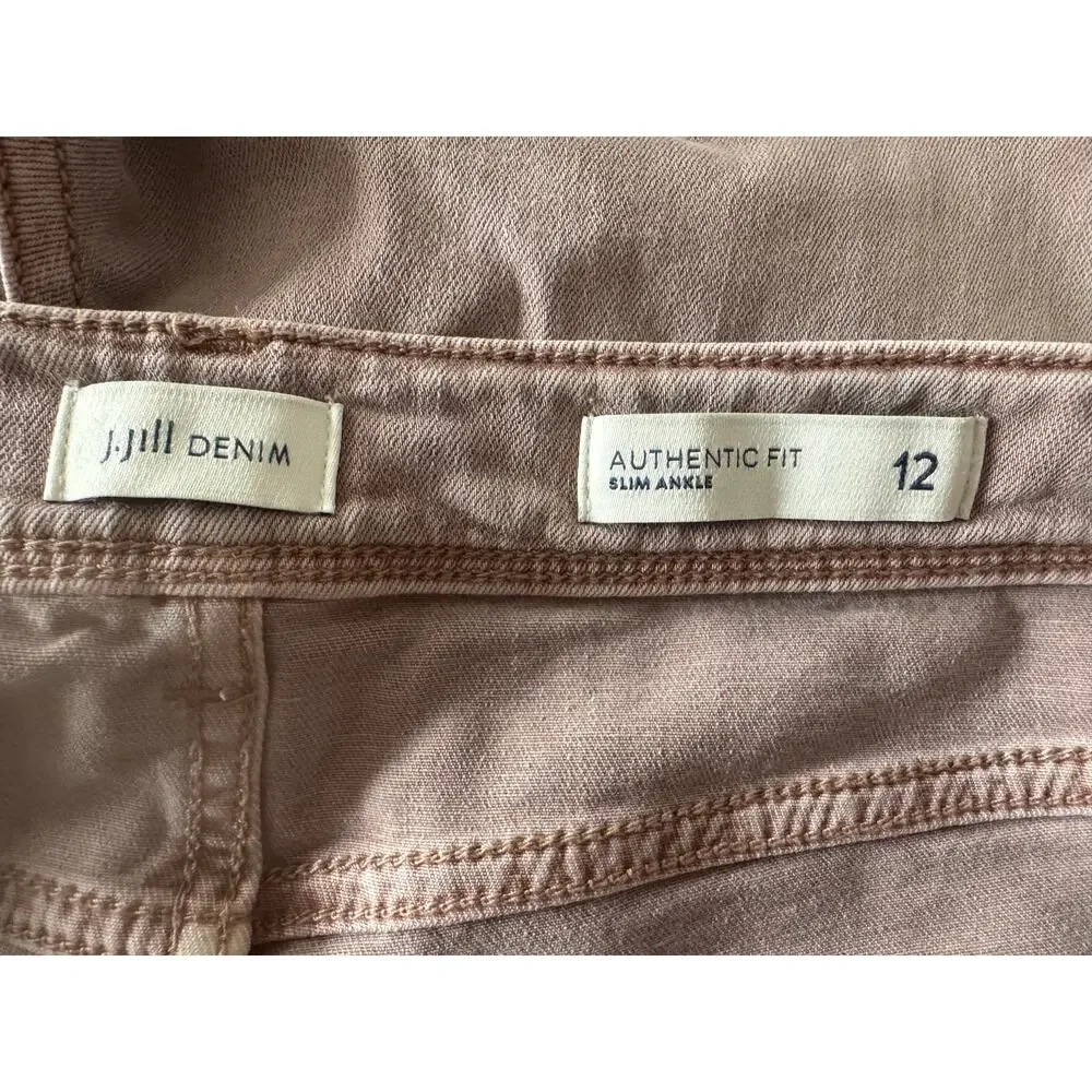 J.Jill Denim Authentic Fit Slim Ankle Women's 12 Pink Jeans Pants Cotton Blend - Picture 4 of 6
